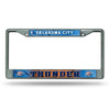 Oklahoma City Thunder License Plate Frame Chrome Printed Insert - Rico Industries