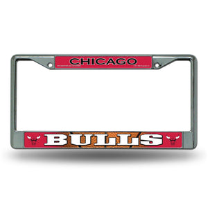 Chicago Bulls License Plate Frame Chrome Printed Insert - Rico Industries