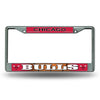 Chicago Bulls License Plate Frame Chrome Printed Insert - Rico Industries