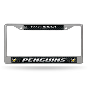 Pittsburgh Penguins License Plate Frame Chrome Printed Insert - Rico Industries