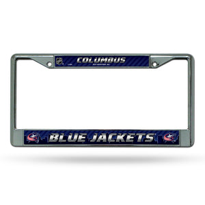 Columbus Blue Jackets License Plate Frame Chrome Printed Insert - Rico Industries