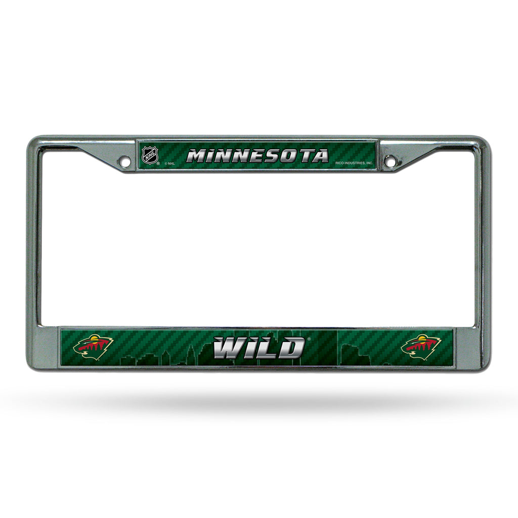 Minnesota Wild License Plate Frame Chrome Printed Insert - Rico Industries