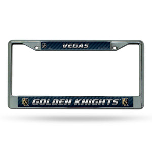 Vegas Golden Knights License Plate Frame Chrome Printed Insert - Rico Industries