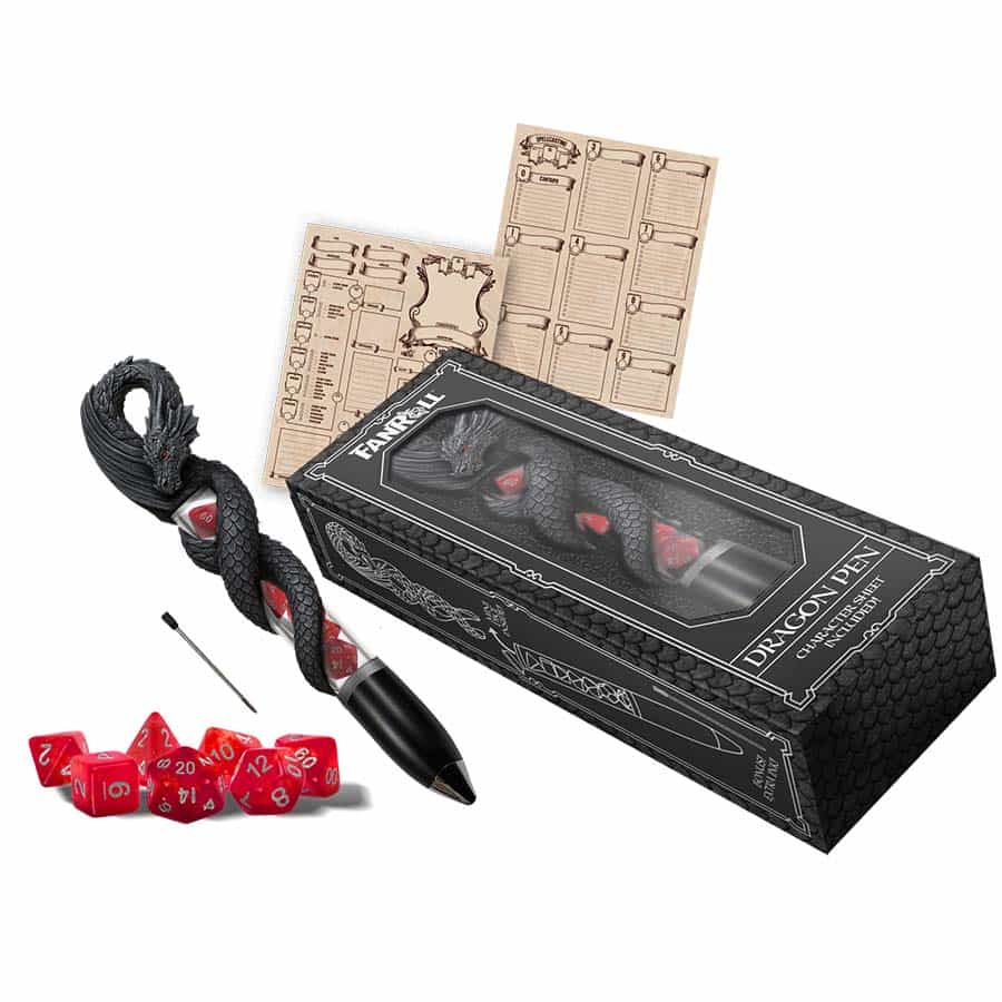 Fanroll: Dragon Dice Pen With Mini Dice Set And Character Sheet Pre-Order