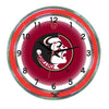 FLORIDA STATE NEON WALL CLOCK - 18'' GARNET FACE / RED NEON - FSUNWC100-18