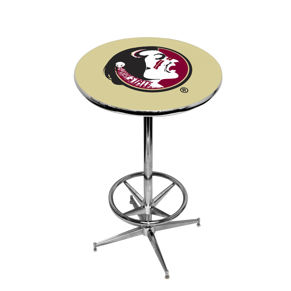 FLORIDA STATE CHROME FOOT RING PUB TABLE GOLD - FSUPTR102