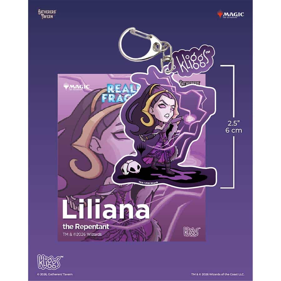 Gatherers' Tavern Pte Ltd -  Gatherers' Tavern: Magic The Gathering: Fra Reality Fracture Kliggs Keychain: Liliana The Repentant Pre-Order
