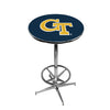 GEORGIA TECH CHROME FOOT RING PUB TABLE NAVY - GATPTR321