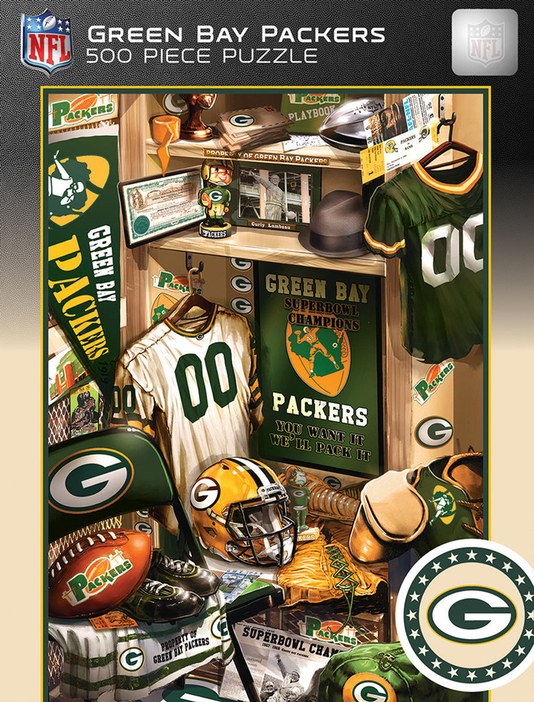 Green Bay Packers Puzzle 500 Piece Locker Room - Masterpieces Puzzle Company