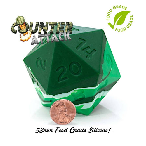 Gate Keeper Games -  Random Encounter: Counter Attack: Military Nature And Terrain Green Swirls: 58Mm Silicone D20 Dice