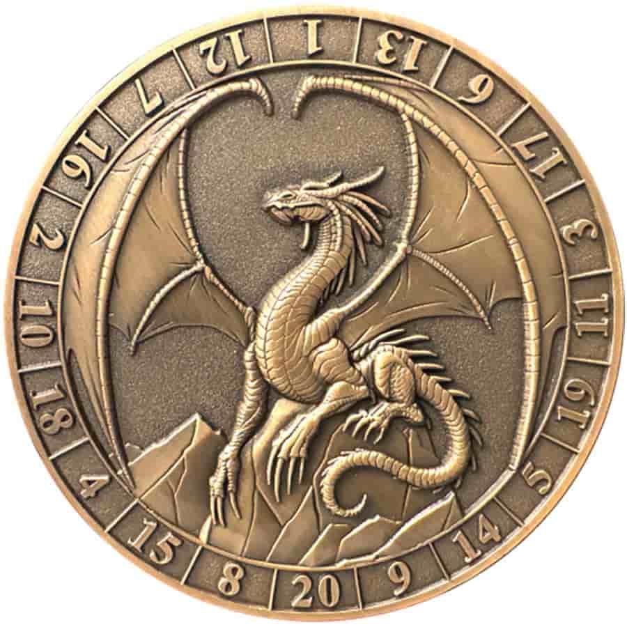 Goliath Coins: Dice Coin D20: Lawful Gold Dragon