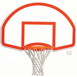 Gared Sports 1266B 35 x 54 in. Rear Mount Steel Fan Shape Backboard with Target & Border for 66T  266 & 6600 Rims