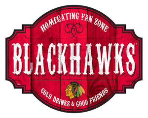 Chicago Blackhawks Sign Wood 12 Inch Homegating Tavern - Special Order - Fan Creations
