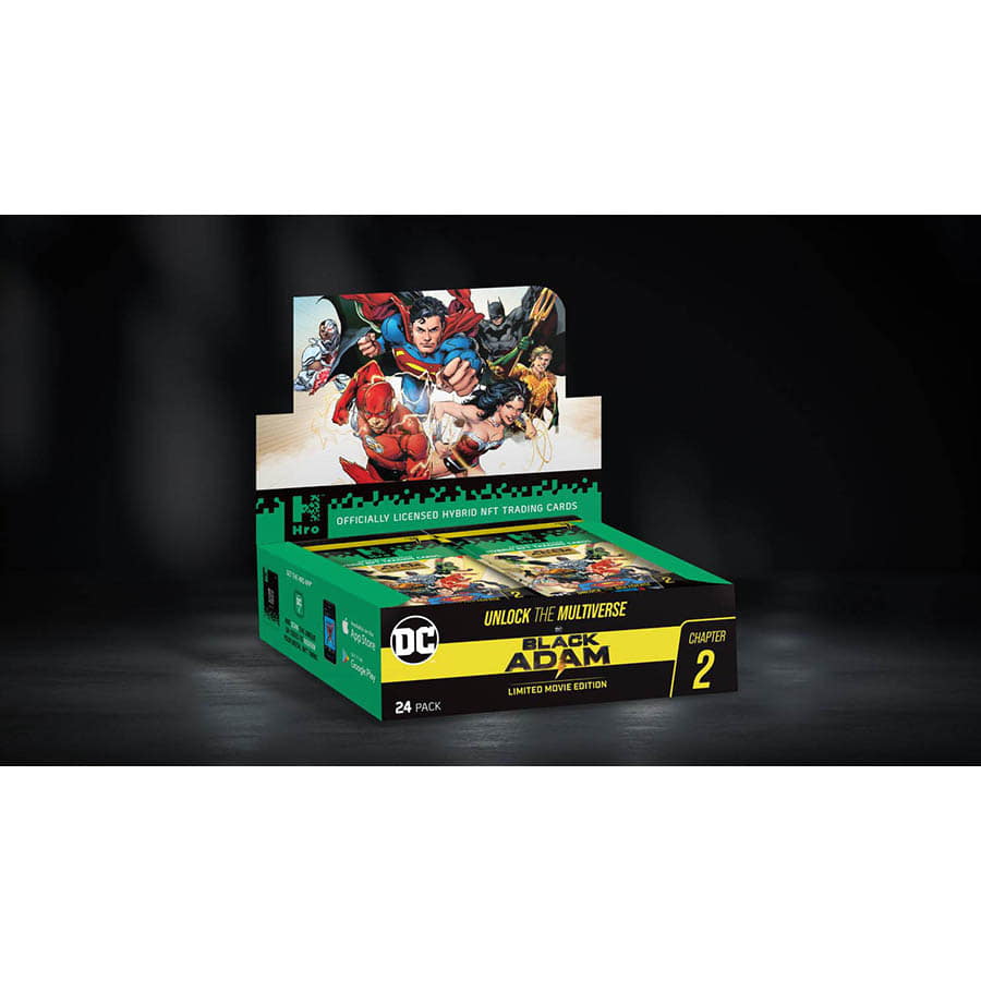 United States Playing Card Company -  Hro - Hro Dc Unlock The Multiverse Hybrid Nft Trading Cards Chapter 2 - Black Adam Edition 24-Pack Counter Display Unit
