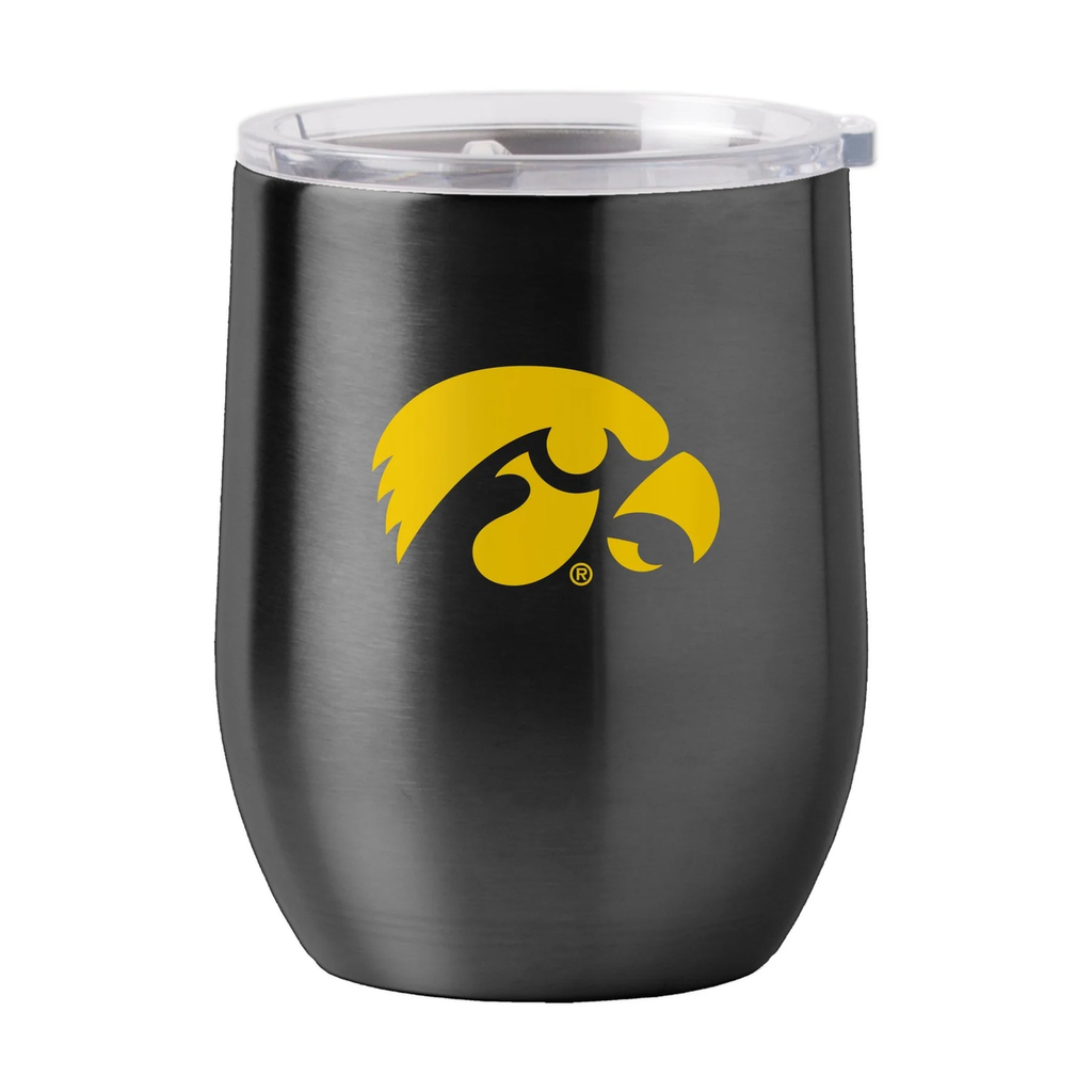 Iowa Hawkeyes Travel Tumbler 16oz Stainless Steel Curved - Logo Brands