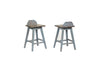 Inroom Furniture Designs ST1726 Backless Counter Stool - Distressed Grey & Blue Wash, 28.5 x 17 x 17 in.