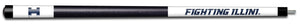 ILLINOIS ENGRAVED BILLIARD CUE WHITE / BLUE - ILLBCE101