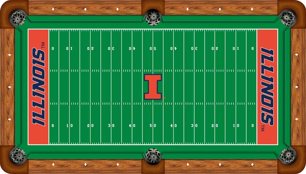 ILLINOIS BILLIARD TABLE FELT - RECREATIONAL GRIDIRON - ILLBTF000-8R