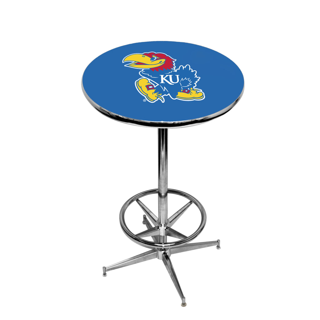 KANSAS CHROME FOOT RING PUB TABLE BLUE - KANPTR101