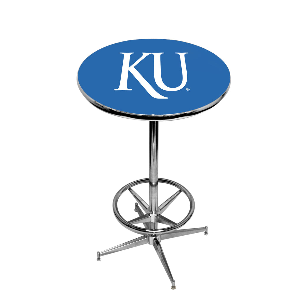 KANSAS CHROME FOOT RING PUB TABLE BLUE - KANPTR231