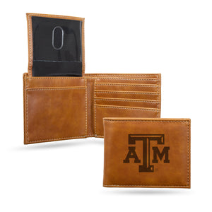 Texas A&M Aggies Wallet Billfold Laser Engraved - Rico Industries