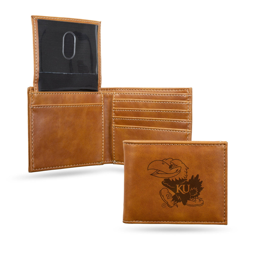 Kansas Jayhawks Wallet Billfold Laser Engraved - Rico Industries