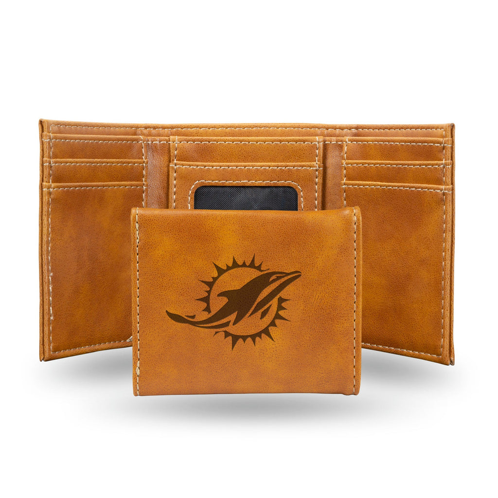 Miami Dolphins Wallet Trifold Laser Engraved - Rico Industries