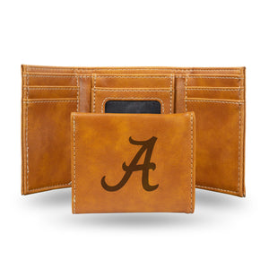 Alabama Crimson Tide Wallet Trifold Laser Engraved - Rico Industries