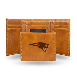 New England Patriots Wallet Trifold Laser Engraved - Rico Industries