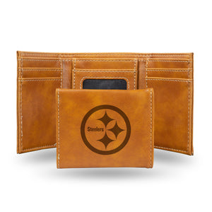 Pittsburgh Steelers Wallet Trifold Laser Engraved - Rico Industries