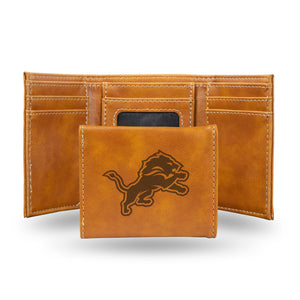 Detroit Lions Wallet Trifold Laser Engraved - Rico Industries