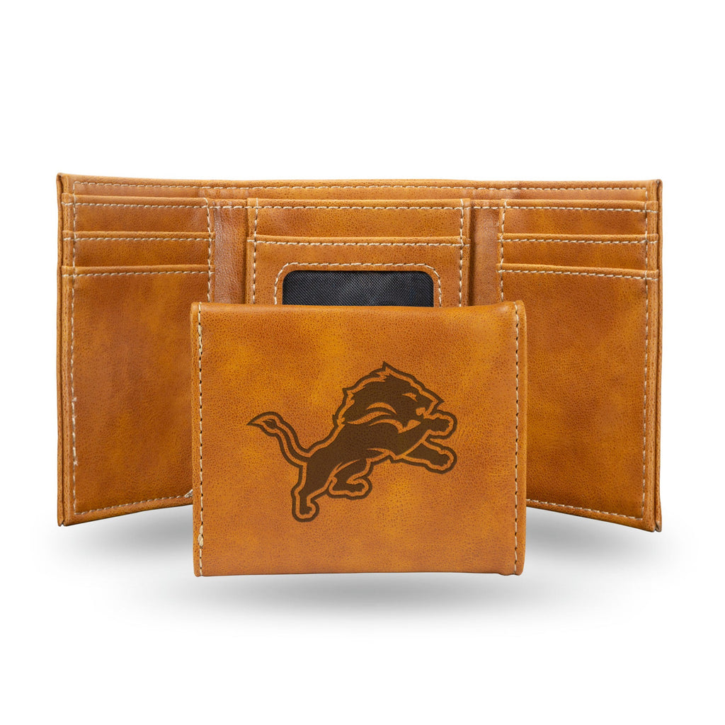 Detroit Lions Wallet Trifold Laser Engraved - Rico Industries