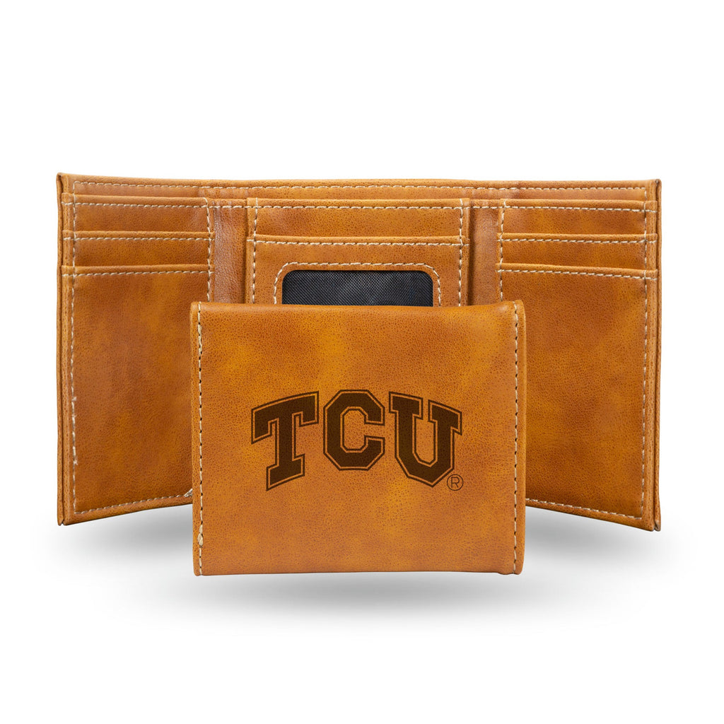 TCU Horned Frogs Wallet Trifold Laser Engraved - Rico Industries