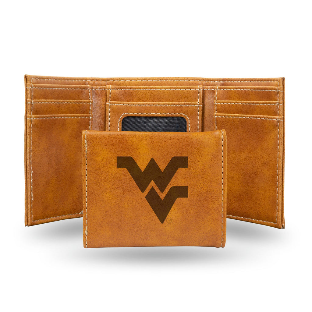 West Virginia Mountaineers Wallet Trifold Laser Engraved - Rico Industries