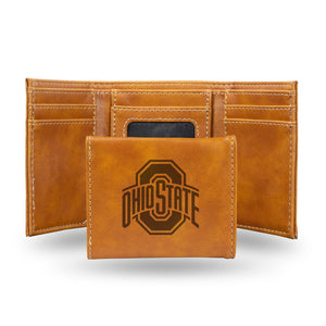 Ohio State Buckeyes Wallet Trifold Laser Engraved - Rico Industries