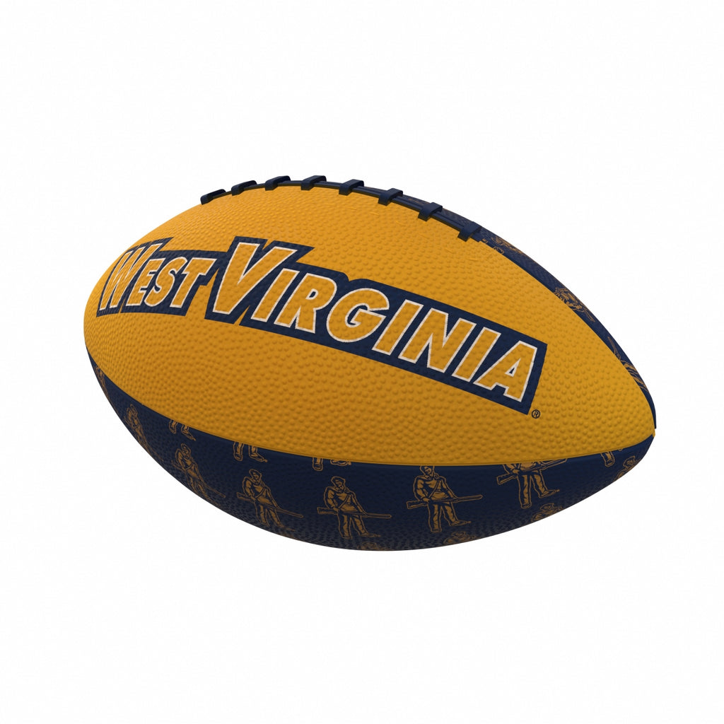 Logo Brands 239-93MR-3 West Virginia Repeating Mini-Size Rubber Football