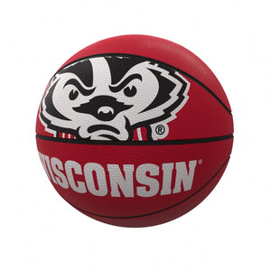 Logo Brands 244-91FR-1 Wisconsin Mascot Official-Size Rubber Basketball