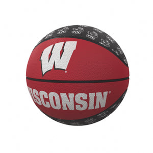 Logo Brands 244-91MR-1 Wisconsin Repeating Logo Mini-Size Rubber Basketball