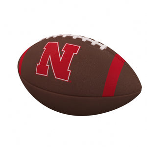 Logo Brands 182-93FC-1 Nebraska Team Stripe Official-Size Composite Football