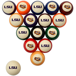 LOUISIANA STATE UNIV STANDARD COLOR NUMBERED BILLIARD BALL SET STANDARD COLOR BILLIARD BALL SET - LSUBBSSTD