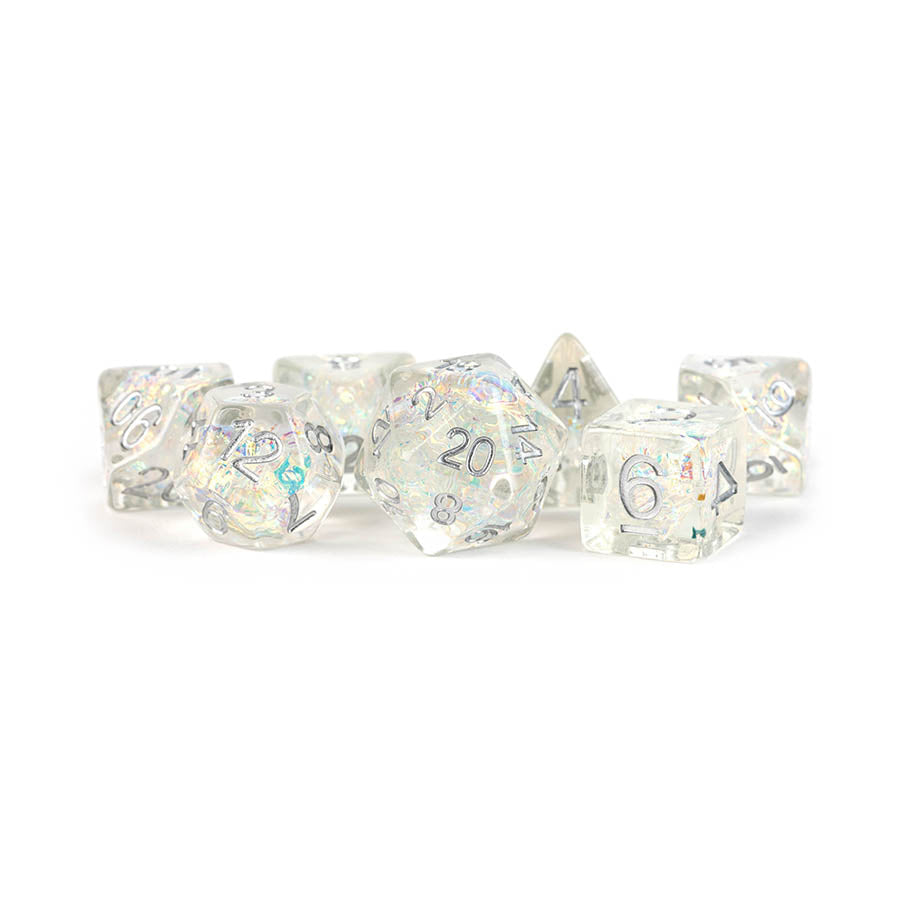 Metallic Dice Games Llc -  7 Count 16Mm Resin Dice Poly Set: Rainbow Frost