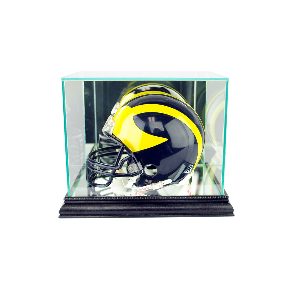 Mini Football Helmet Display Case with Black Moulding