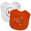 Miami Hurricanes Baby Bib 2 Pack - Masterpieces Puzzle Company