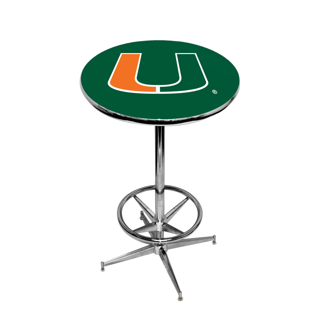 MIAMI CHROME FOOT RING PUB TABLE GREEN - MIAPTR101