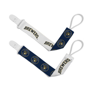 Milwaukee Brewers Pacifier Clips 2 Pack - Masterpieces Puzzle Company