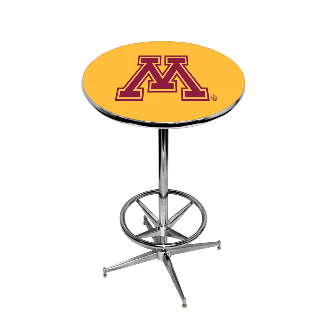 MINNESOTA CHROME FOOT RING PUB TABLE GOLD - MINPTR212