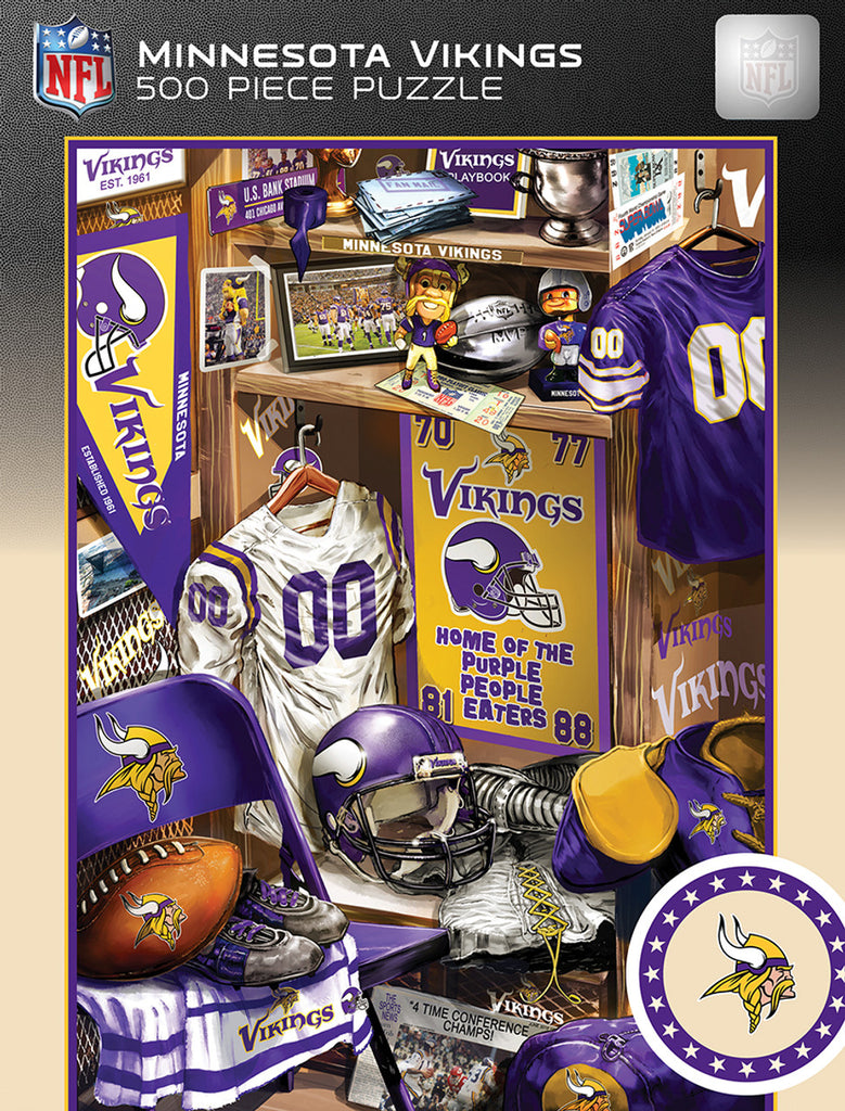 Minnesota Vikings Puzzle 500 Piece Locker Room - Masterpieces Puzzle Company