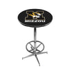 MIZZOU CHROME FOOT RING PUB TABLE BLACK - MIZPTR134