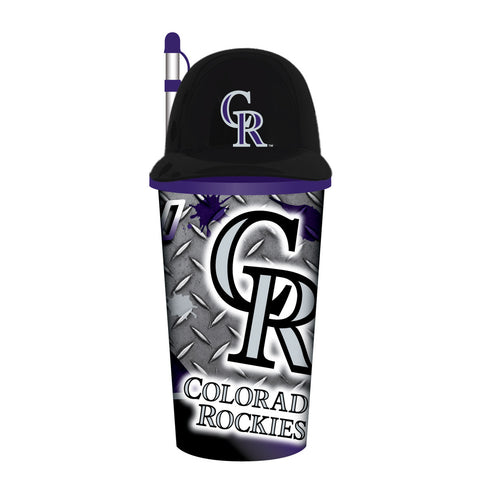 Colorado Rockies Helmet Cup 32oz Plastic with Straw  - Special Order - Mojo Licensing