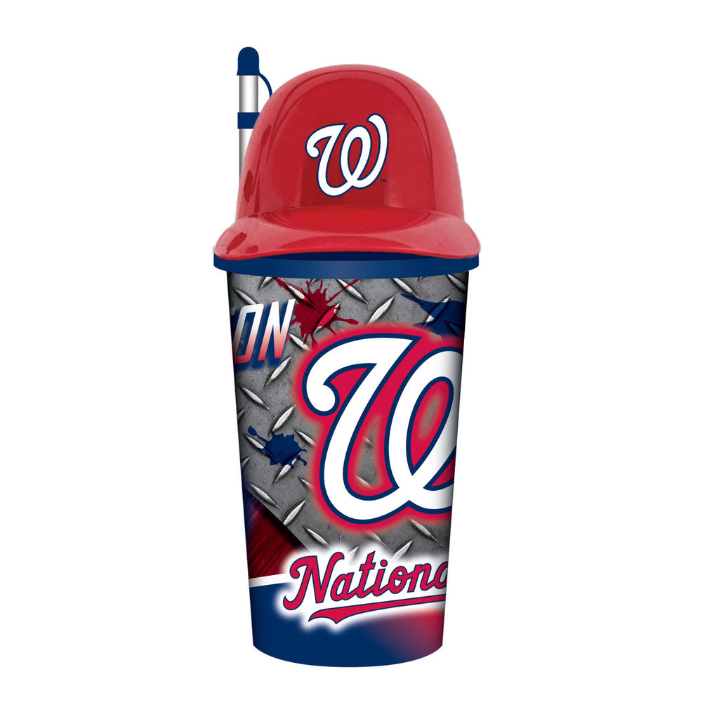 Washington Nationals Helmet Cup 32oz Plastic with Straw - Mojo Licensing